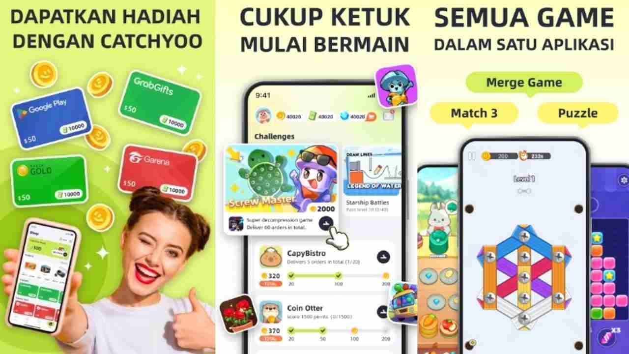 Cuma Main Game dan Nonton Iklan, Auto Dapatkan Hadiah dan Saldo DANA dari CatchYoo, Coba Aja!