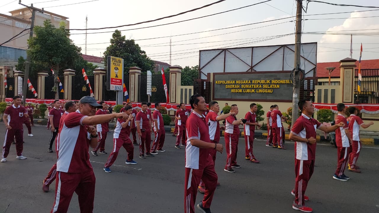 Polres Lubuk Linggau Gelar Olahraha Bersama di Area Car Free Day