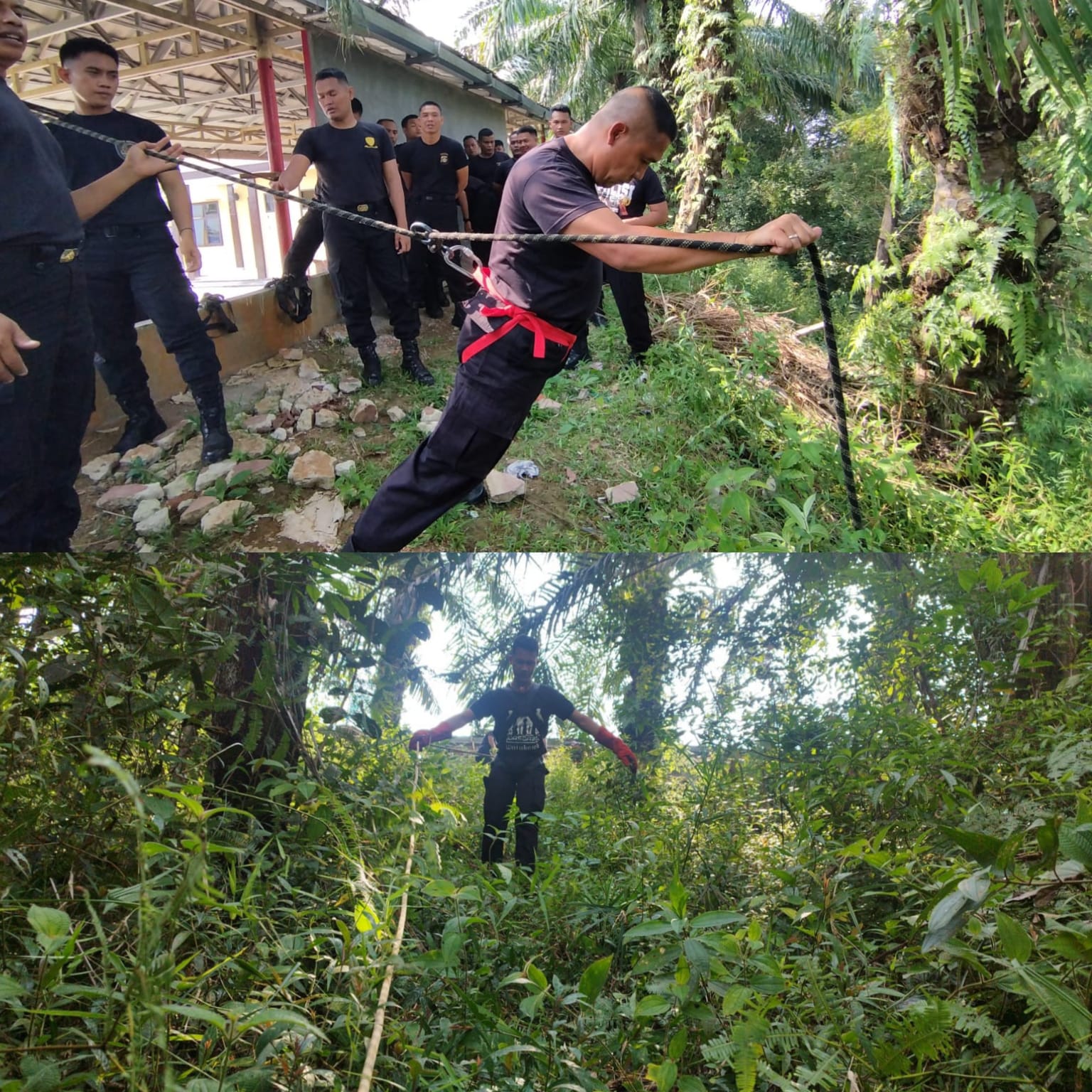 Asah Kemampuan, Personel Satbrimob Polda Sumsel Batalyon B Pelopor Latihan SAR Mountaineering