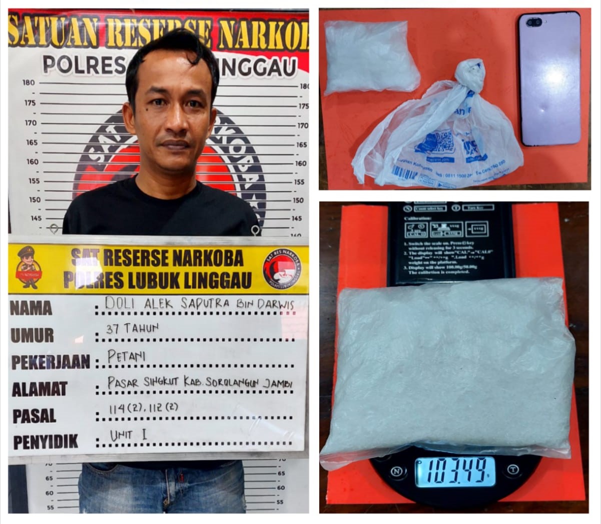 Satres Narkoba Polres Lubuk Linggau Tangkap Pengedar Serbuk Setan Lintas Provinsi