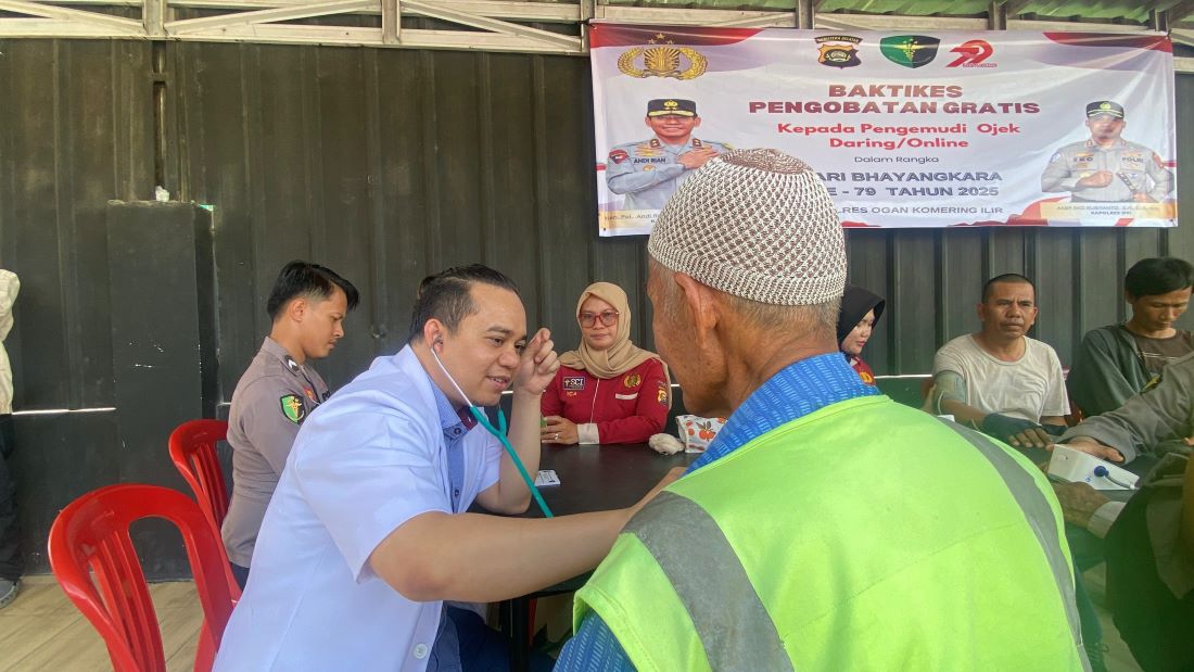 Puluhan Ojol di OKI Cek Kesehatan Gratis, Ini Hasilnya