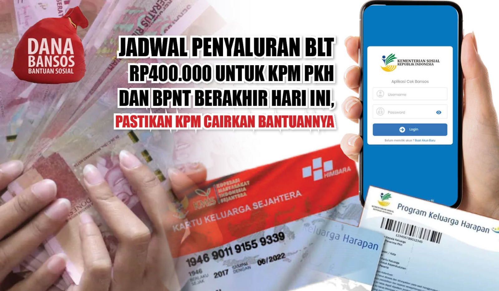 Jadwal Penyaluran BLT Rp400.000 untuk KPM PKH dan BPNT Berakhir Hari Ini, Pastikan KPM Cairkan Bantuannya 