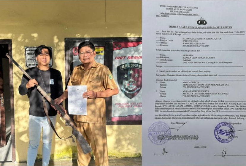Operasi Senpi Musi 2025, Polsek Keluang Terima Penyerahan Senpi Rakitan Secara Sukarela