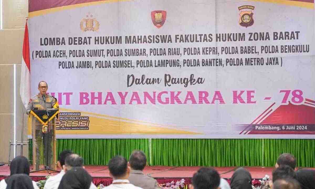Puluhan Mahasiswa Fakultas Hukum dari 12 Polda di Wilayah Barat Ikuti Lomba Debat Hukum HUT Bhayangkara Polri 