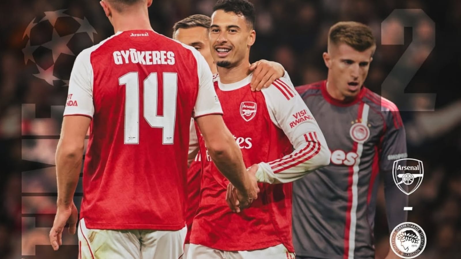 Arsenal 2-0 Olympiacos: Martinelli Kembali Cetak Gol dalam Kemenangan Liga Champions