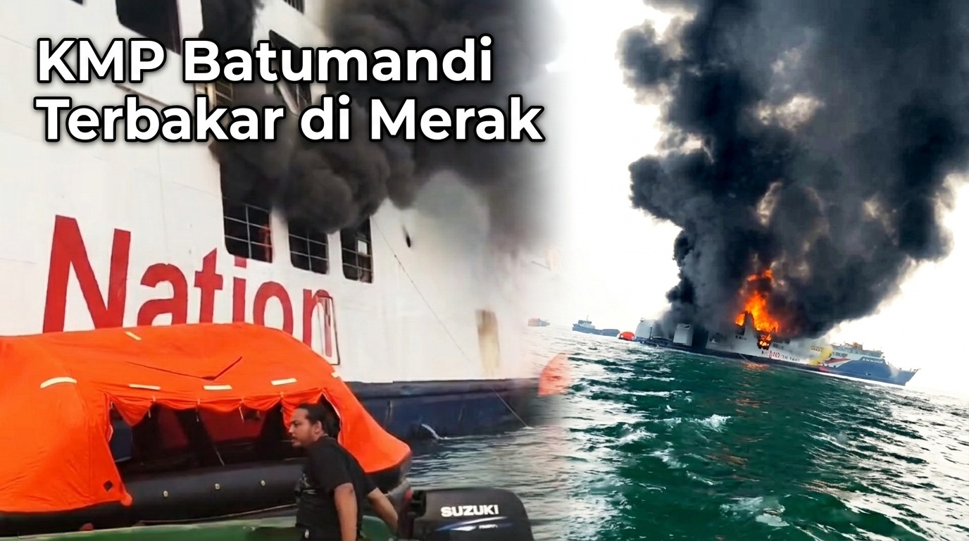 Mencekam! KMP Batumandi Terbakar di Merak, 4 ASN Ogan Ilir Selamat dari Kobaran Api