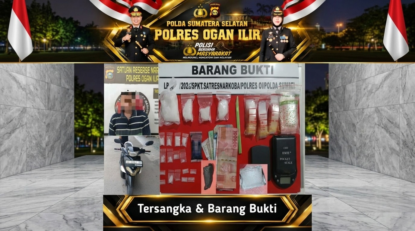 Residivis Narkoboy Kembali Ditangkap! Polisi Sita 106,99 Gram Sabu di Ogan Ilir
