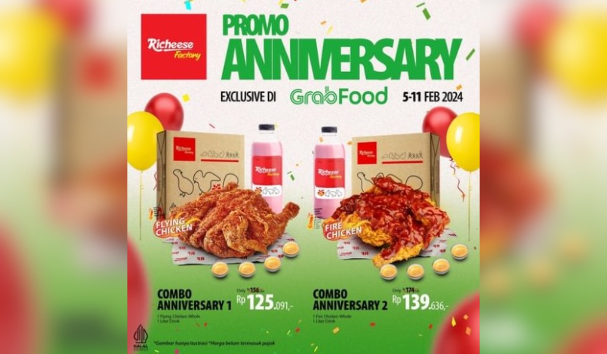 Promo Combo Anniversary di Richeese Factory mulai dari Rp125.000an Khusus Via GrabFood