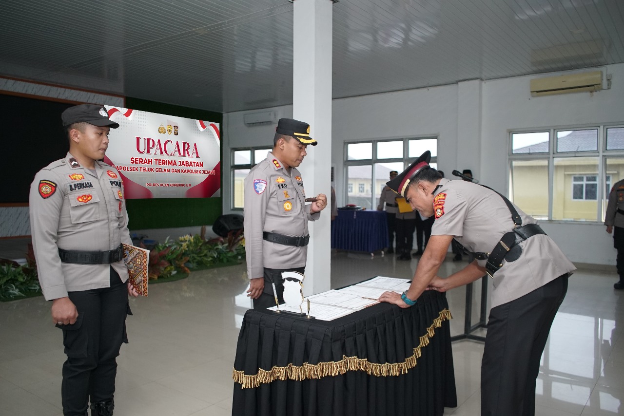 Kapolres OKI Sertijab Kapolsek Jejawi dan Teluk Gelam, Ini Harapannya