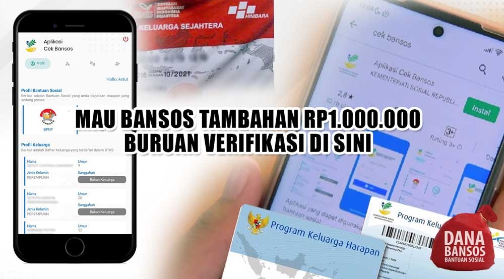 Mau Bansos Tambahan Rp1.000.000, Buruan Verifikasi di Sini, KPM PKH Bisa Dapat