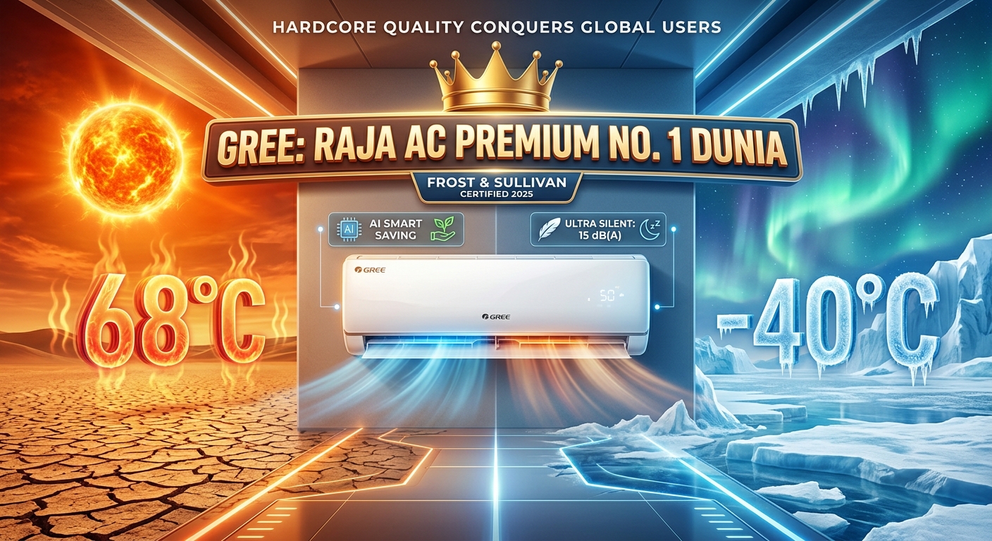 BIKIN MUKJIZAT! AC GREE Jadi Raja AC Premium No. 1 Dunia: Tetap Dingin di Suhu Neraka 68°C!