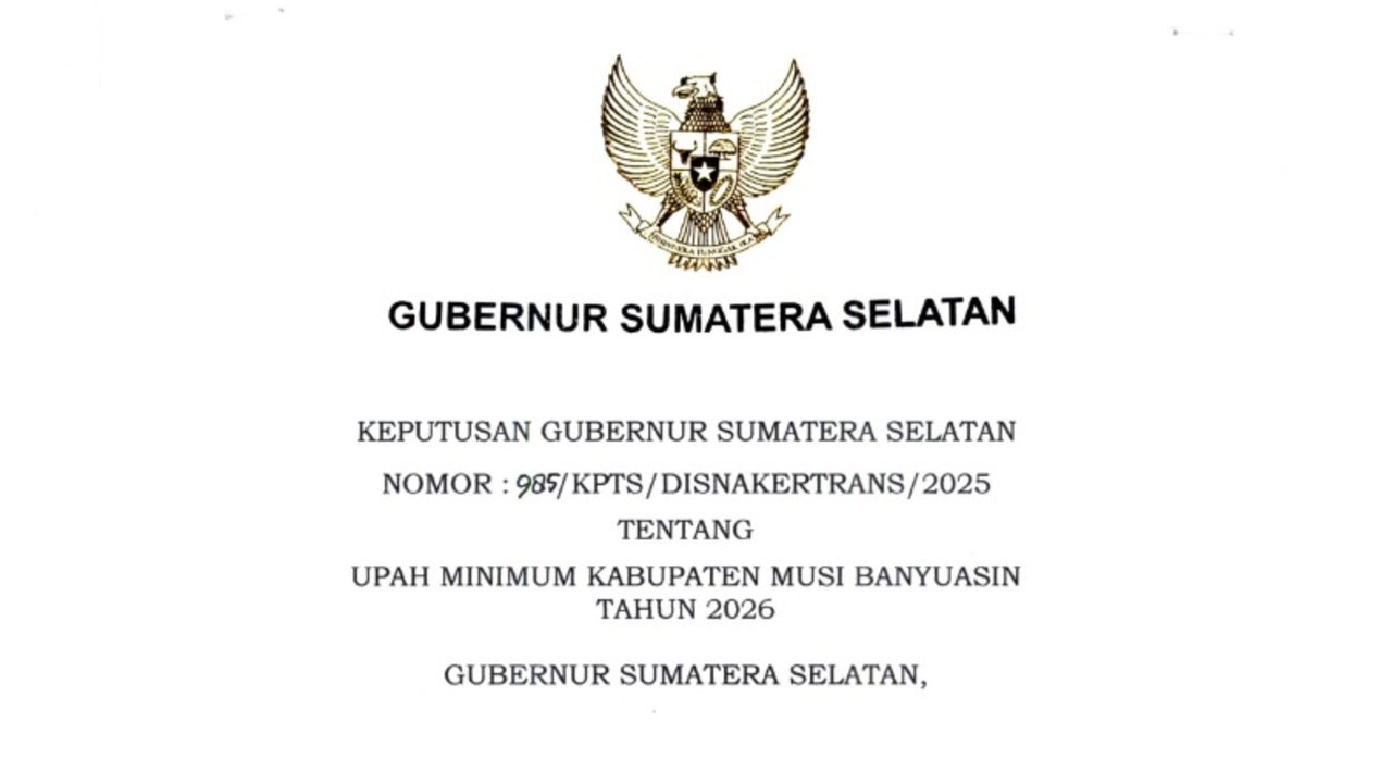 RESMI! Pemkab Muba Umumkan Penetapan UMK dan UMSK Tahun 2026, Ini Besarannya