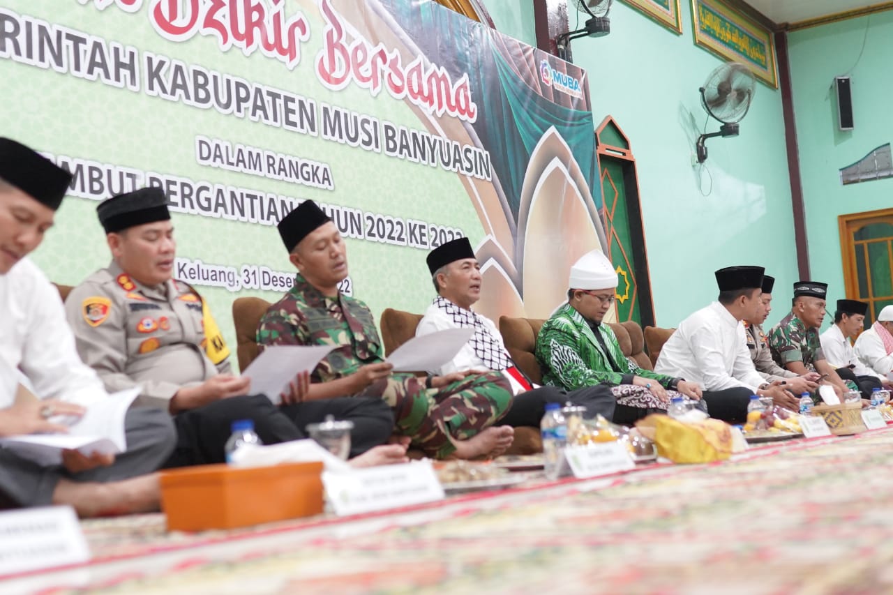 Sambut Pergantian Tahun Ala Pj Bupati Musi Banyuasin Bareng Kapolres dan Dandim 0401 Muba