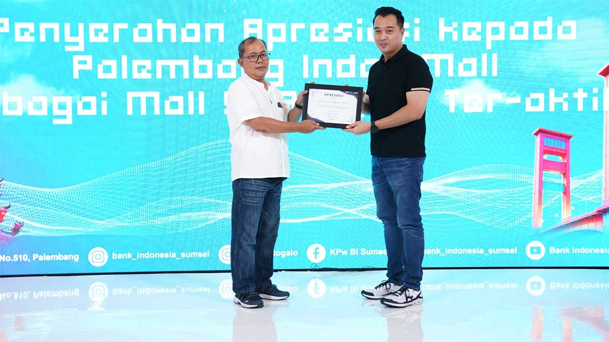 Palembang Indah Mall Dapat Apresiasi Bank Indonesia atas Dukungan Program QRIS di Palembang