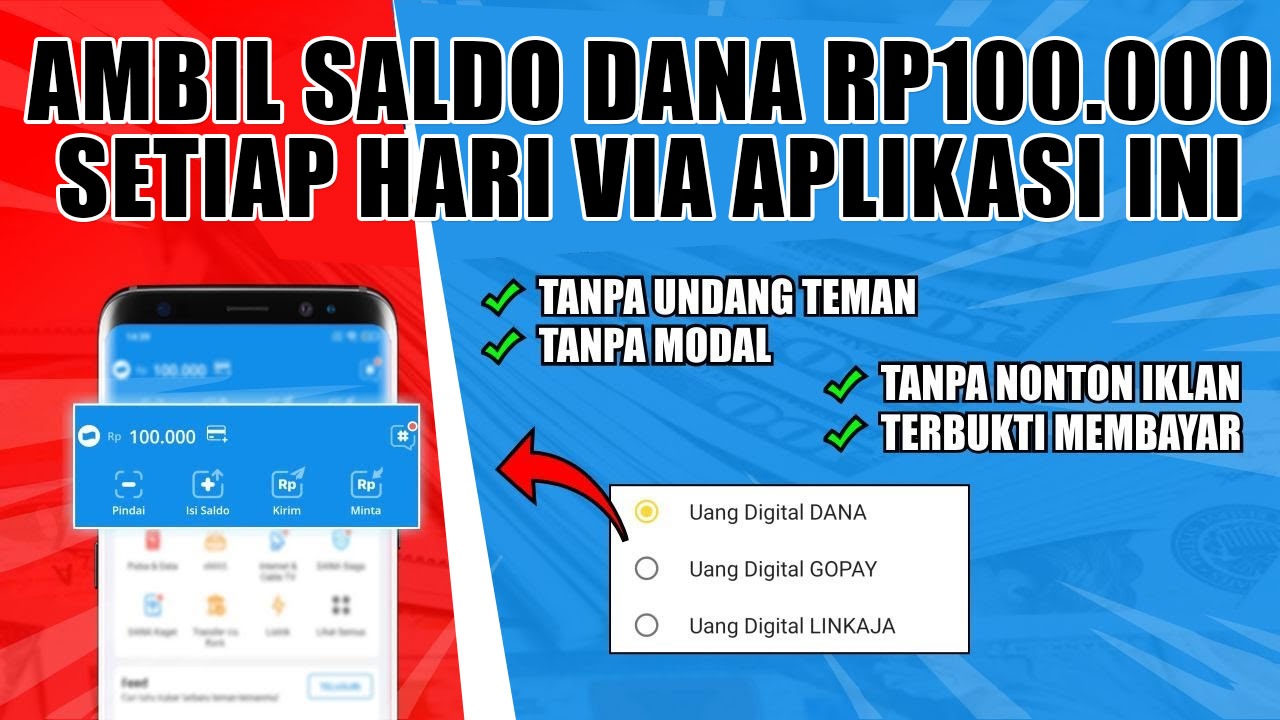 Ambil Saldo DANA Rp100.000 Setiap Hari Via Aplikasi Ini, Begini Caranya