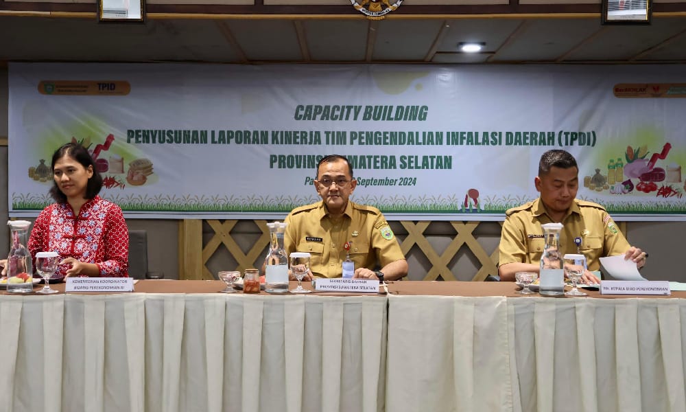 Sekda Sumsel Buka Capacity Building Dalam Penyusunan Pelaporan Kinerja TPID Sumsel