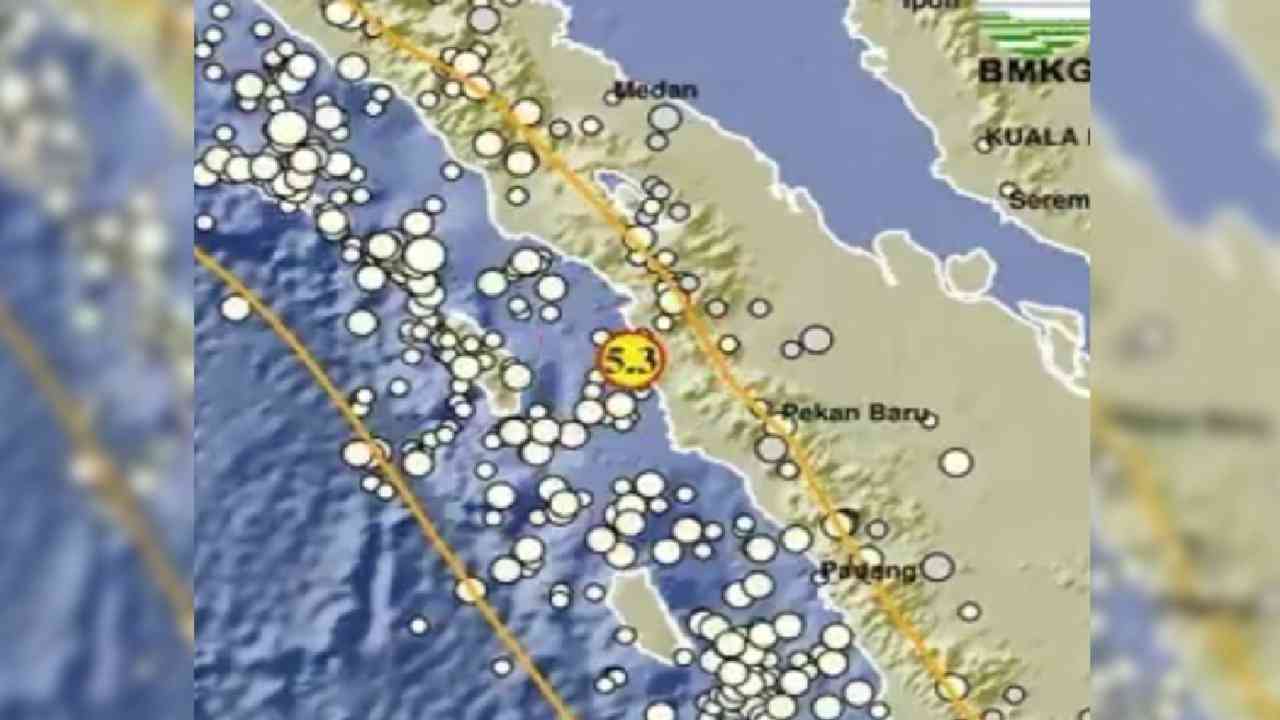 Gempa 5.3 Magnitudo Guncang Padangsidempuan Sumut, Kedalamannya 108 Km, Tak Berpotensi Tsunami