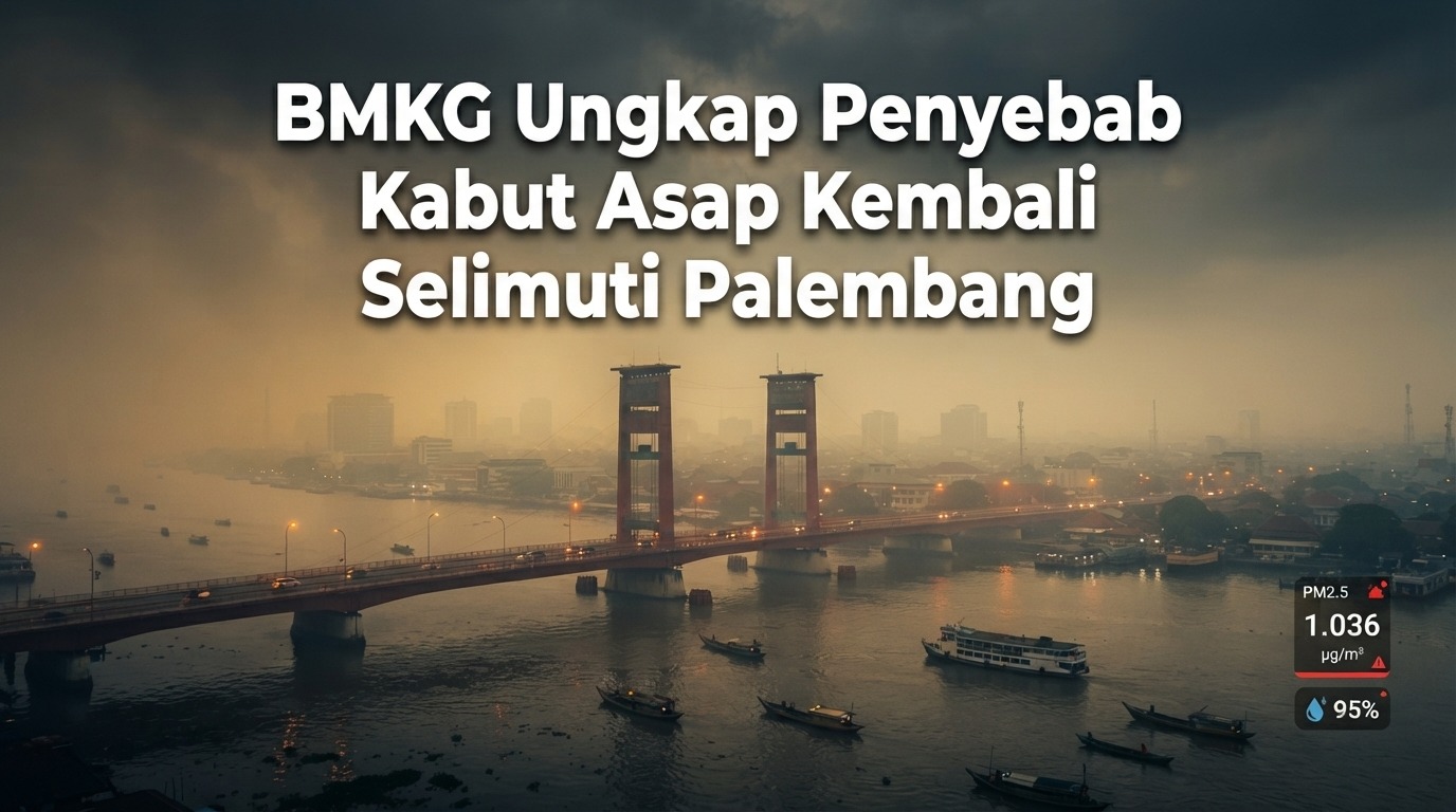 PALEMBANG GEMPAR! BMKG Bongkar Asap Maut PM2.5 Capai 1.036 dan Kelembapan 95%, Udara Seperti 'Lautan Asap'!