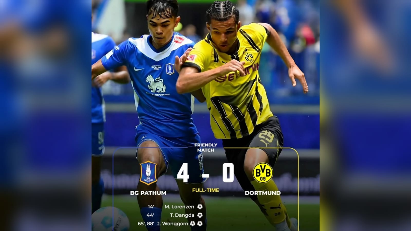 MEMALUKAN! Borussia Dortmund Kalah 4-0 dari tim asal Thailand, BG Pathum United