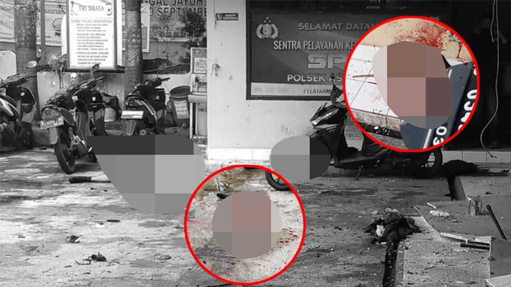 Foto Potongan Tubuh Diduga Pelaku Bom Bunuh Diri di Polsek Astanaanyar Bandung Beredar di Media Sosial 