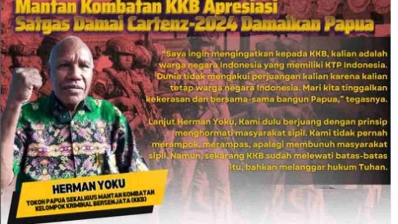 Sebut KKB Papua Langgar Hukum Tuhan, Mantan Kombatan Tegaskan Hal Ini