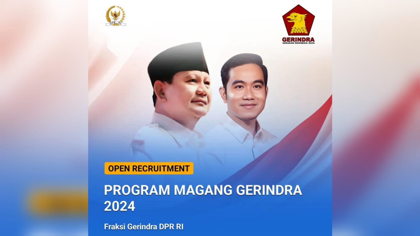 Fraksi Gerindra DPR RI Buka lowongan Kerja Magang untuk Mahasiswa Semester Akhir Ini Syaratnya 