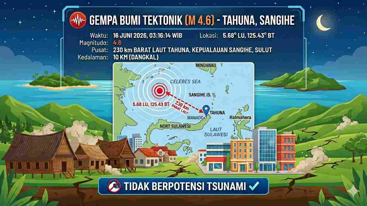  Sulut hingga Papua Diguncang Gempa Dini Hari, Terbesar M 4,6 di Tahuna