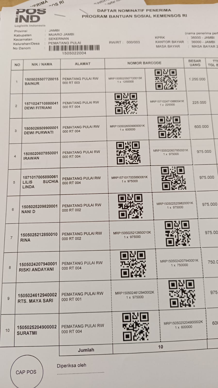 Bansos PKH Tahap 3 dan BLT BPNT Sembako Tahap 4 Sudah Cair Lewat ATM, Kapan yang Melalui Kantor Pos?