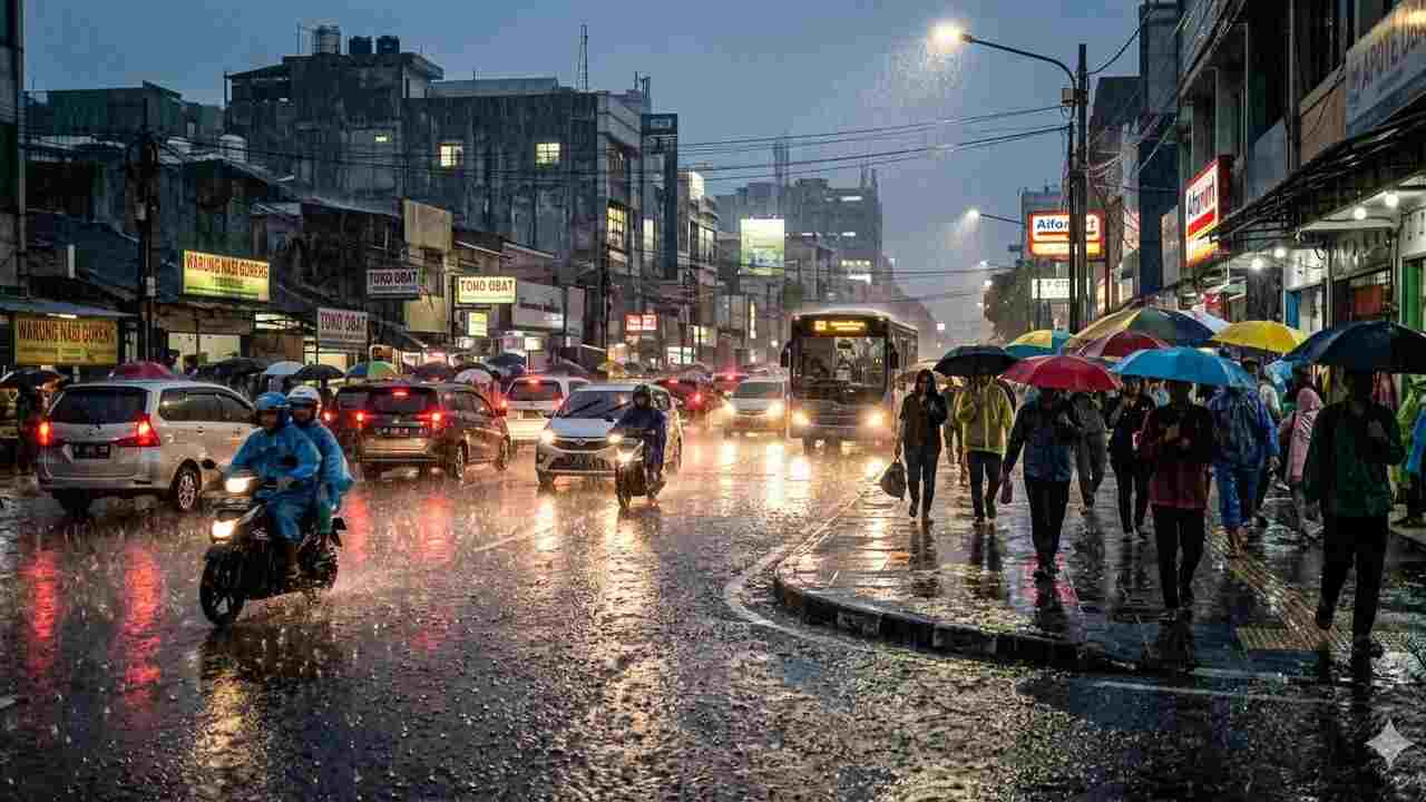 Prakiraan Cuaca Sumsel Hari Ini: Hujan Ringan Merata, PALI dan Prabumulih Waspada Petir