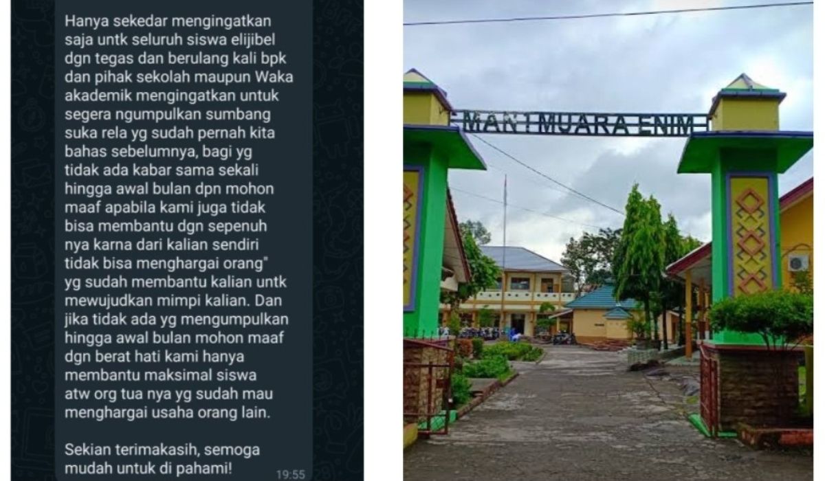 Dugaan Pungli Merebak di MAN 1 Muara Enim, LBH QISTH Lapor Disdik Sumsel, Kepsek Katakan Ini