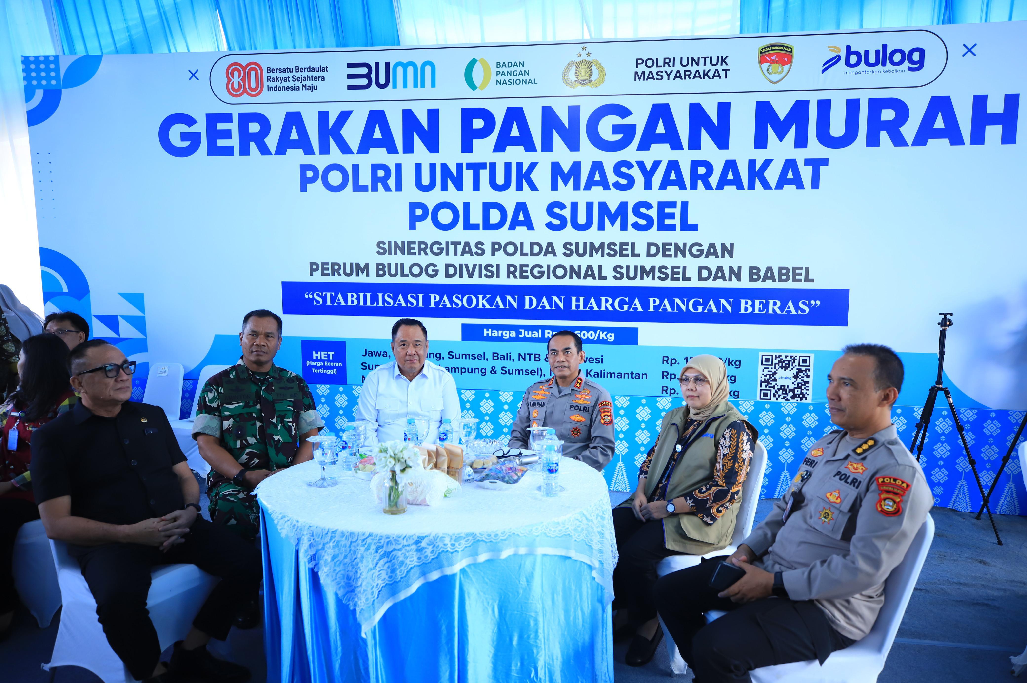 Wagub Cik Ujang Puji Sinergi Polda Sumsel dan Bulog Wujudkan Pangan Murah untuk Warga