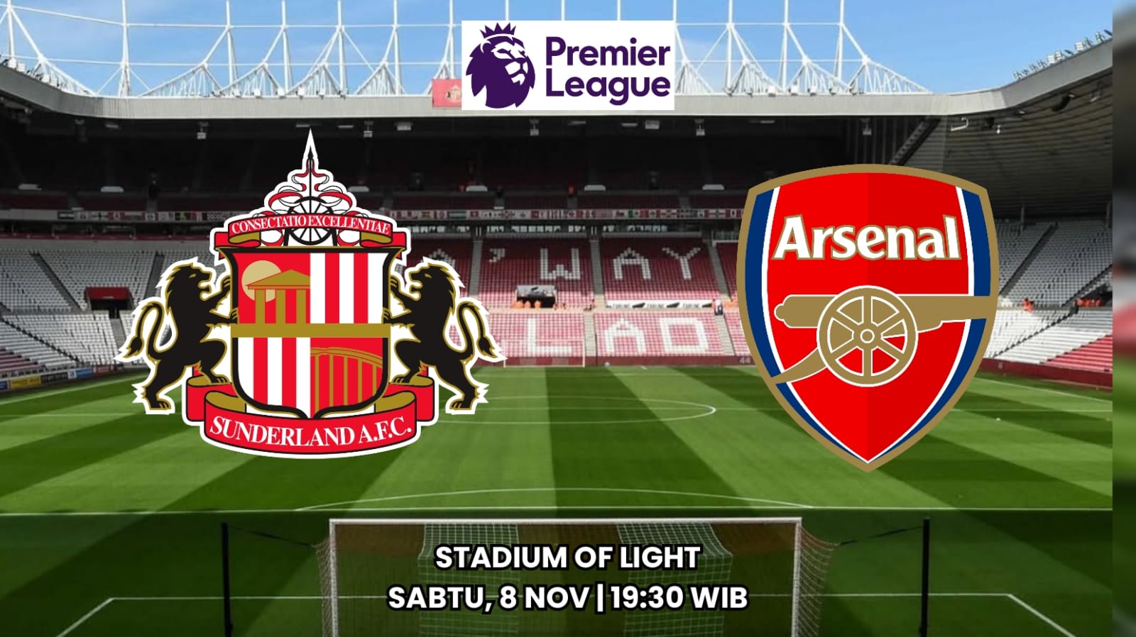 Prediksi Sunderland vs Arsenal - Preview dan Susunan Pemain Liga Primer Inggris