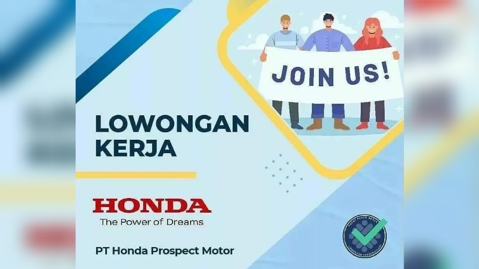 Lowongan Kerja Terbaru PT Honda Prospect Motor Lulusan SMK tersedia 2 Posisi