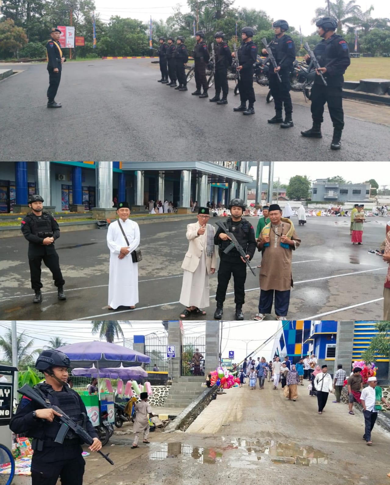 Satbrimob Polda Sumsel Batalyon B Pelopor Amankan Pelaksanaan Salat Idul Adha di TOM Kota Lubuklinggau