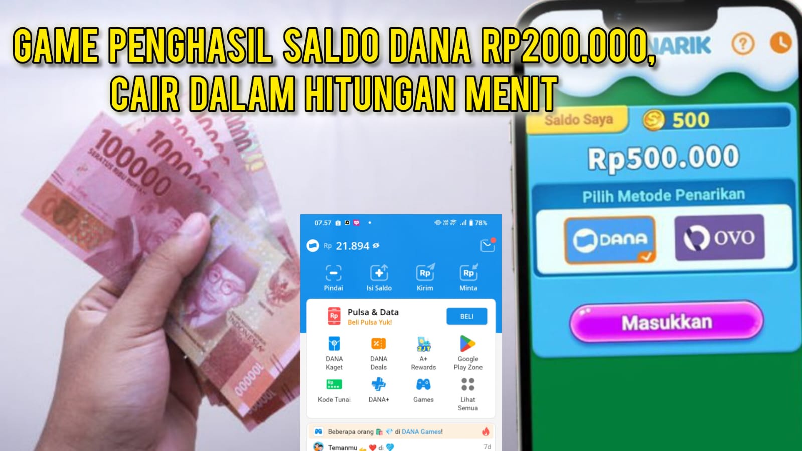 Game Penghasil Saldo DANA Rp200.000, Cair dalam Hitungan Menit