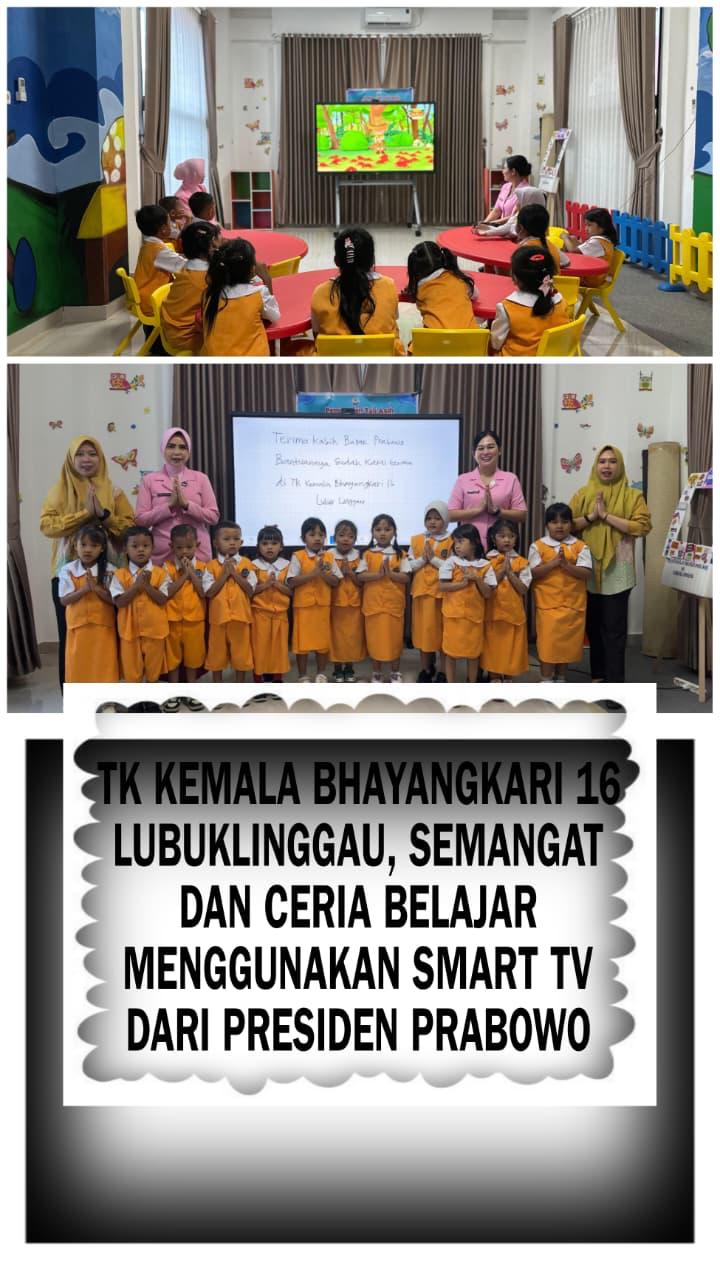 TK Kemala Bhayangkari Lubuk Linggau Belajar Pakai Smart TV dari Presiden Prabowo