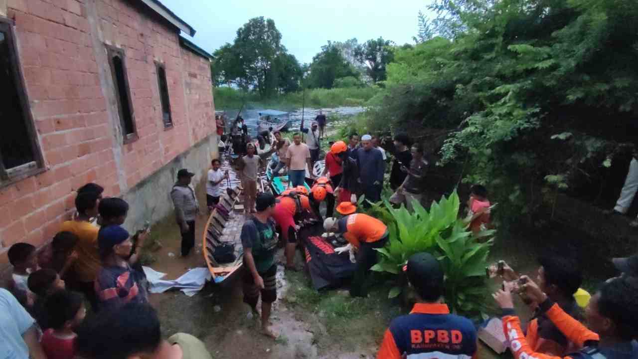 ABK Kapal Jukung Ditemukan Tim SAR Gabungan, Hanyut 3 Km di Sungai Komering OKI