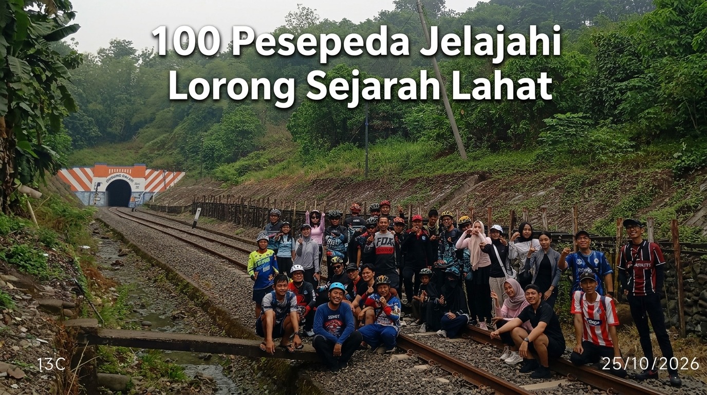 Keren Abis! 100 Pesepeda Jelajahi Lorong Sejarah Lahat, dari Terowongan Gunung Gajah hingga Bangunan Kolonial