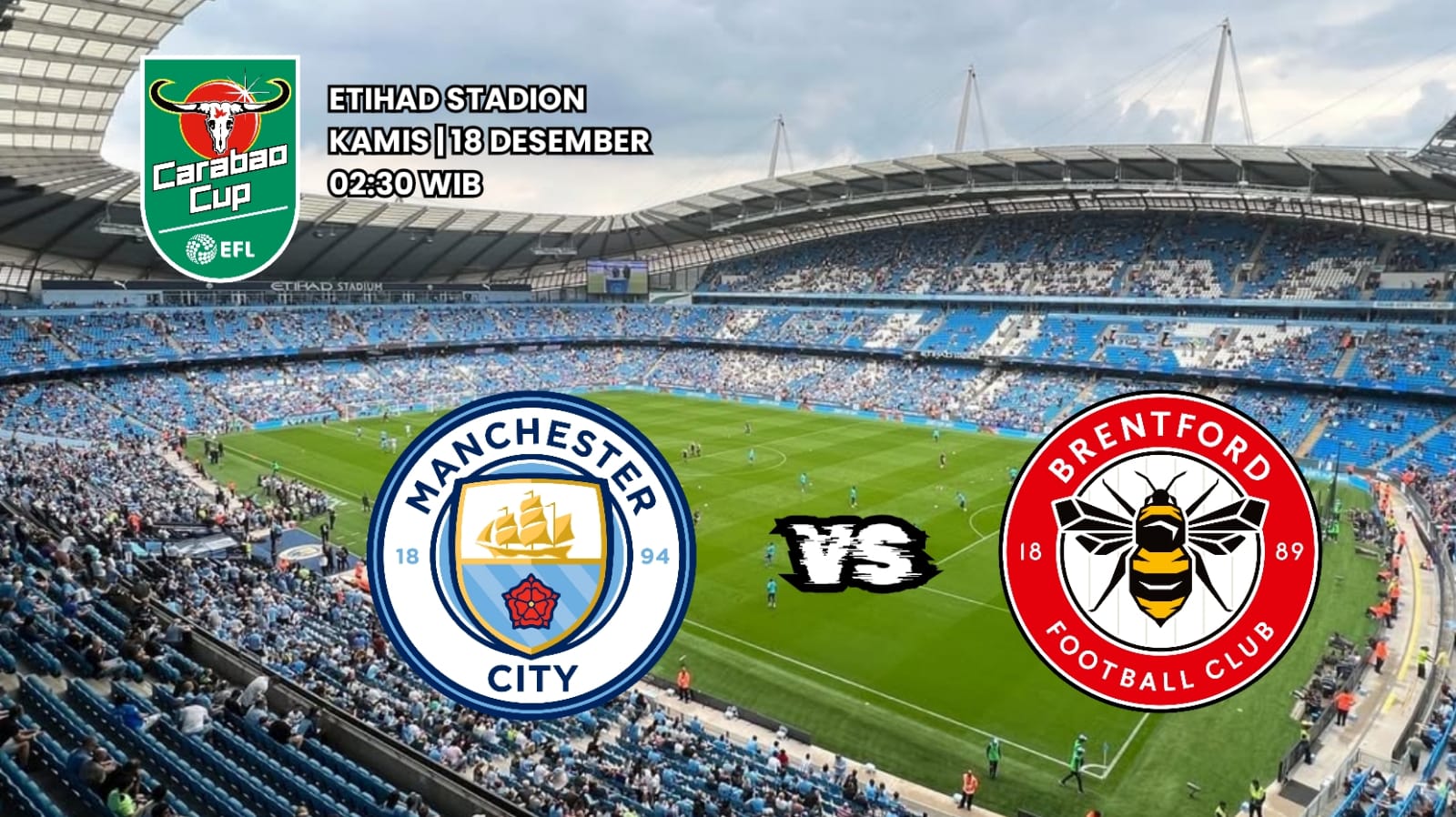 Carabao Cup: Manchester City vs Brentford - Demi Pertaruhan Tempat di Semifinal 