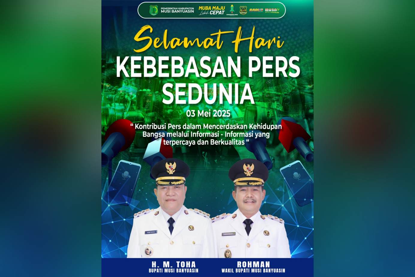 Ucapkan Hari Kebebasan Pers Dunia, Bupati Muba Ajak Perangi Berita Hoax