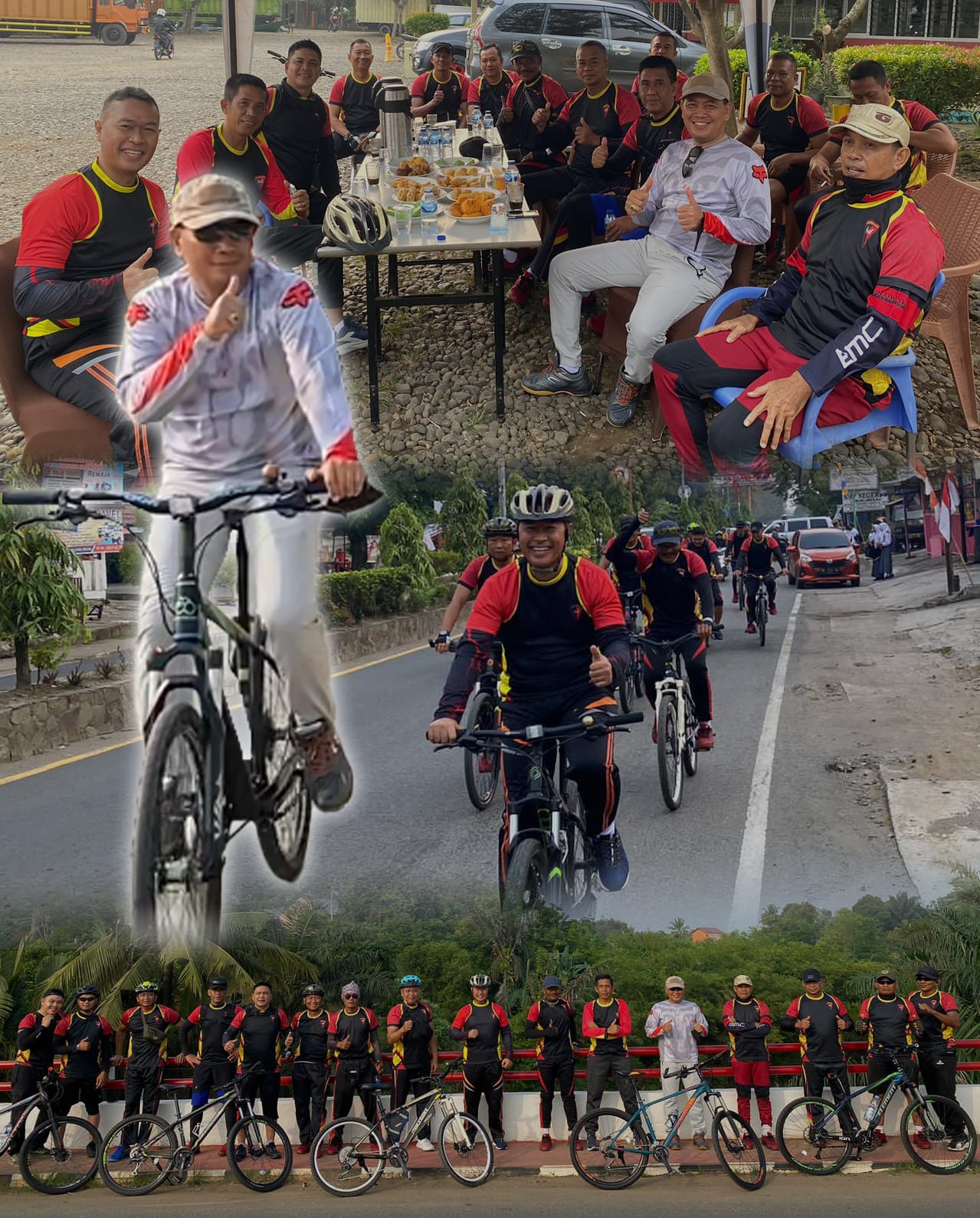 Jaga Kesehatan, Danyon Satbrimob Polda Sumsel Batalyon B Pelopor Sepeda bersama Personel