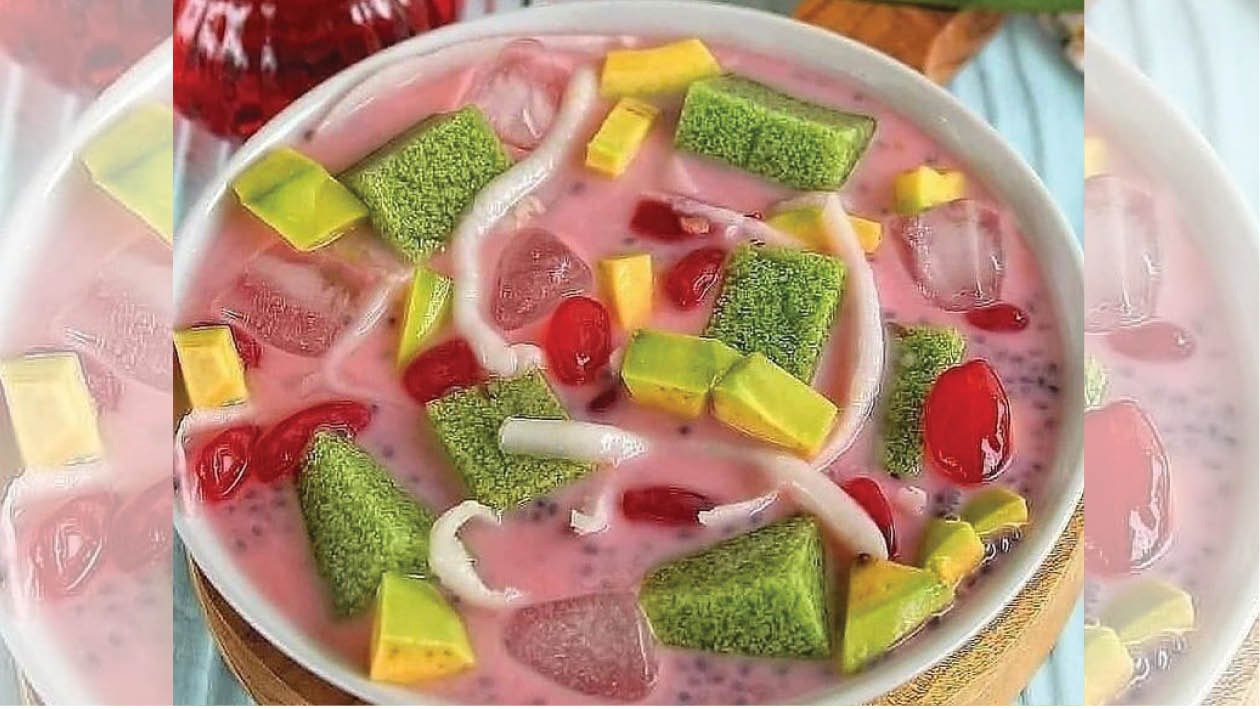 Menu Takjil Puding Lumut di olah Jadi Es Campur, Begini Cara Bikinnya,