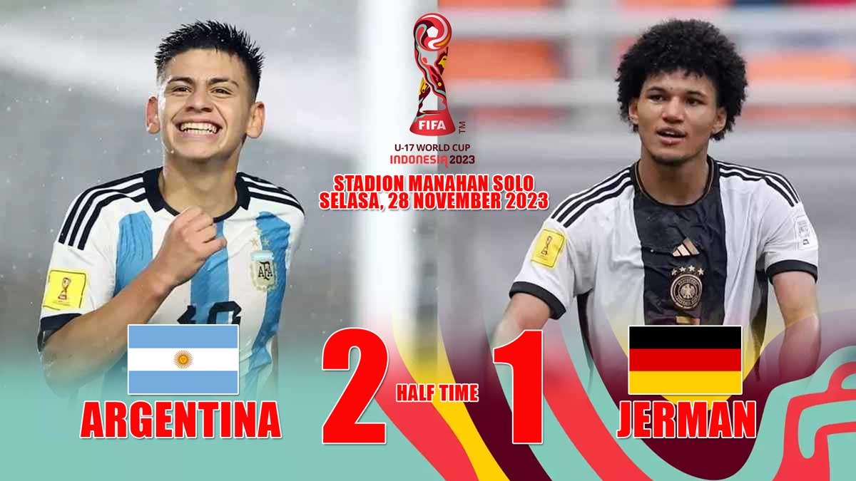 Semifinal Piala Dunia U17 2023: 2 Gol Agustin Ruberto bawa Argentina U17 unggul sementara dari Jerman U17
