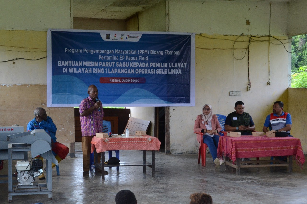 Dua Marga Ulayat di Sorong Dapat Bantuan Mesin Parut Sagu dari Pertamina EP Papua
