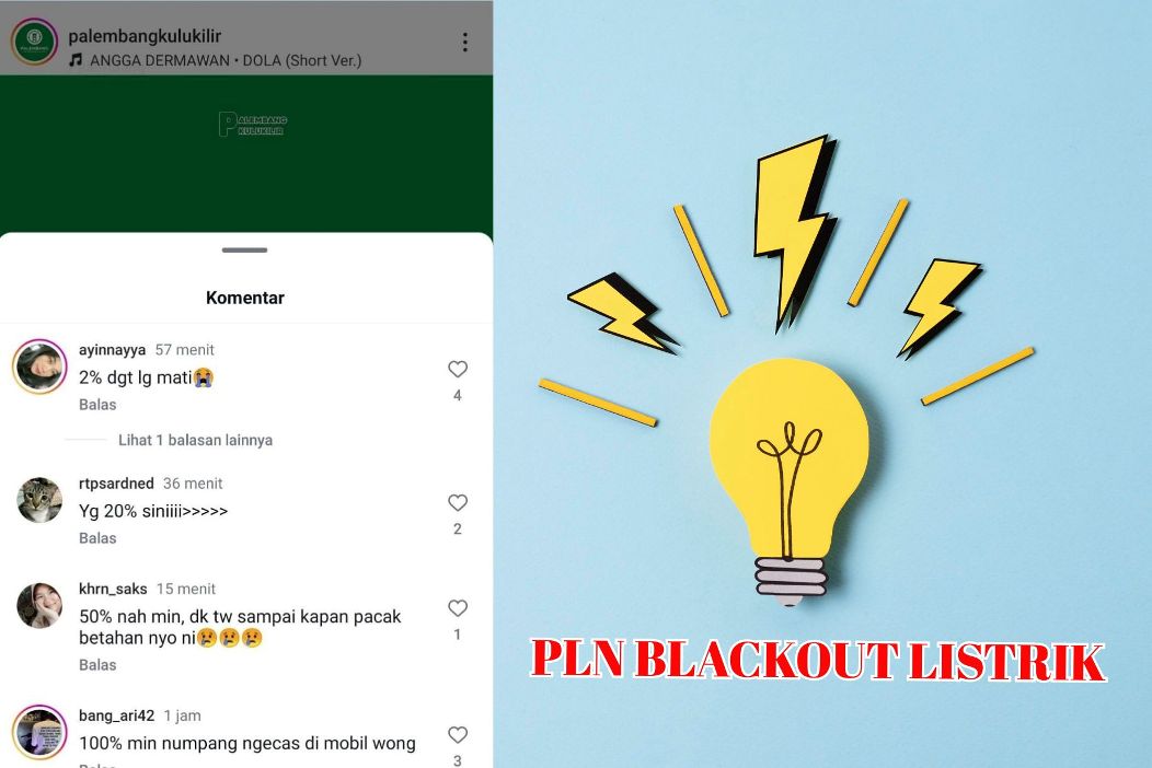 PLN Alami Blackout Listrik, Netizen Palembang Beradu Komentar Sisa Baterai HP: 2 Persen Min!