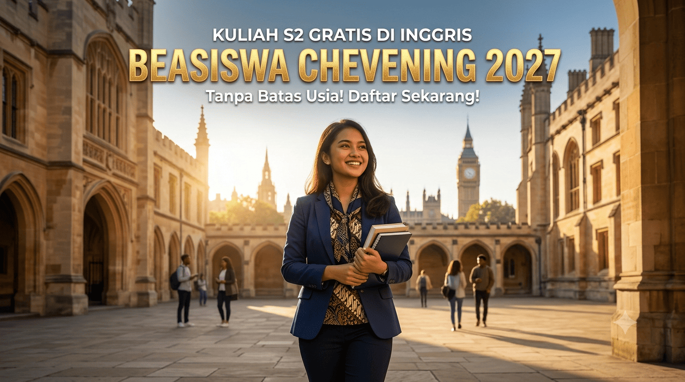 Kuliah S2 Gratis ke Inggris Tanpa Batas Usia: Pendaftaran Beasiswa Chevening 2027–2028 Resmi Dibuka