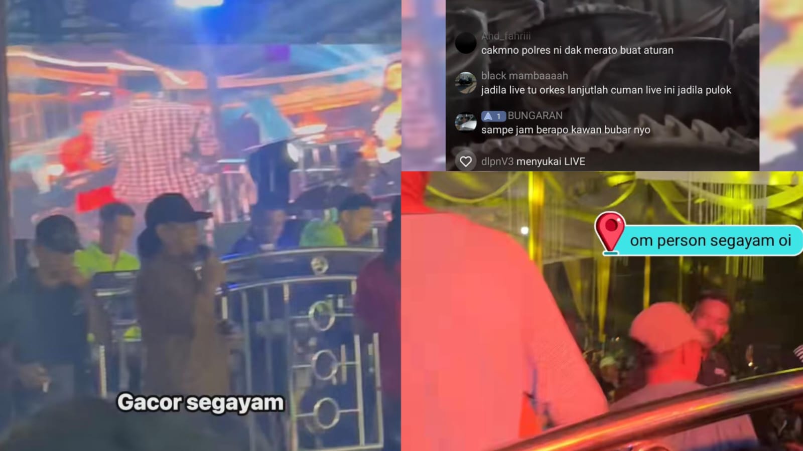 Pesta Musik Segayam Ogan Ilir Tembus Dini Hari, Oknum Kades Diduga Langgar Perda, Netizen Murka!
