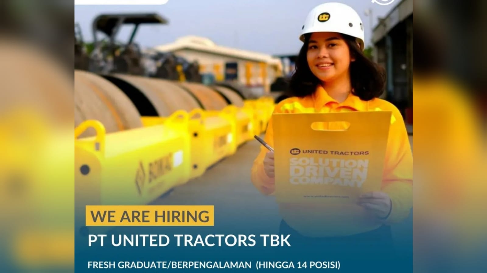 Perusahaan Alat Berat Terkemuka PT United Tractors Tbk Buka Lowongan Kerja Terbaru Siap 14 Posisi Jabatan