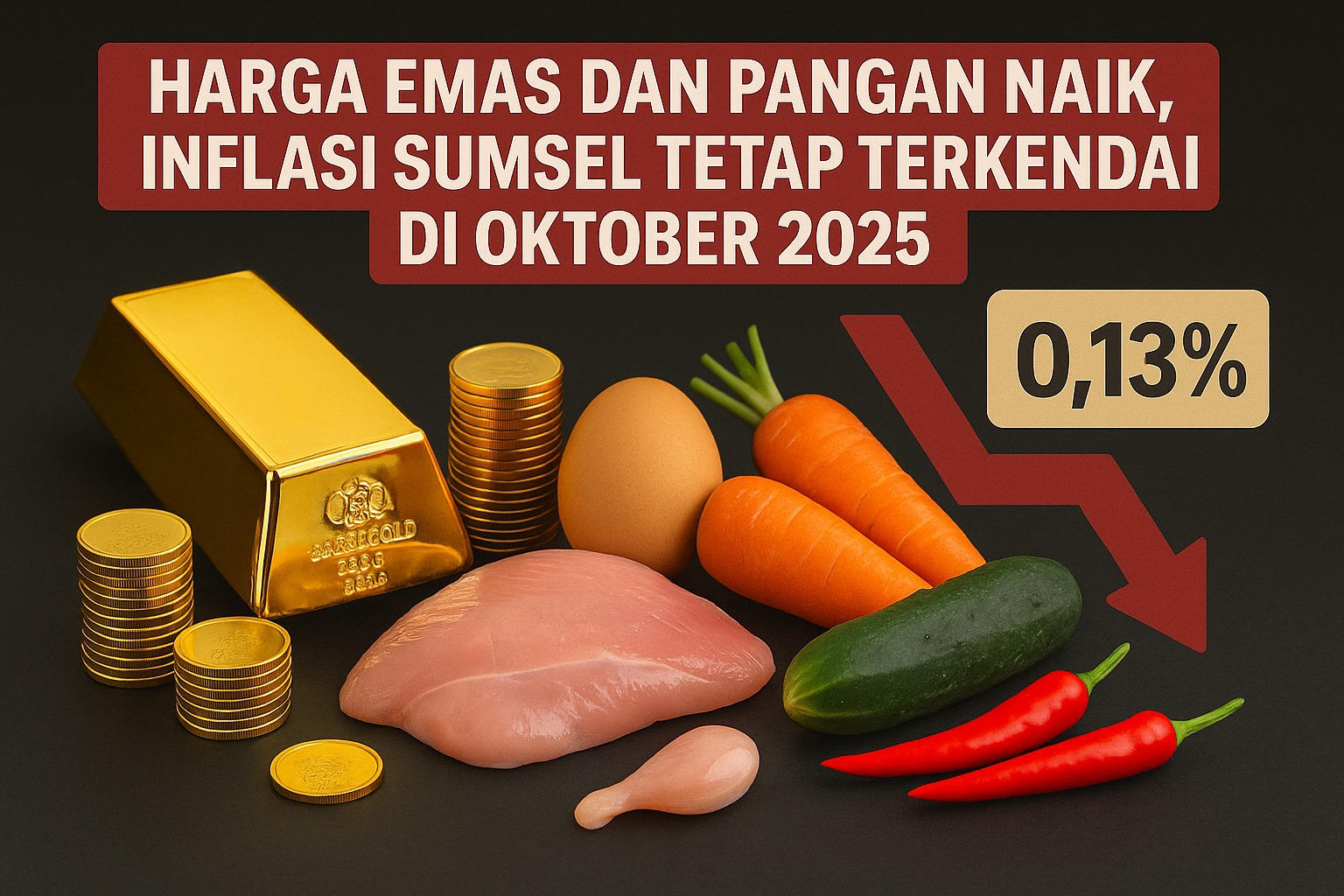 Harga Emas dan Pangan Naik, Inflasi Sumsel Tetap Terkendali di Oktober 2025