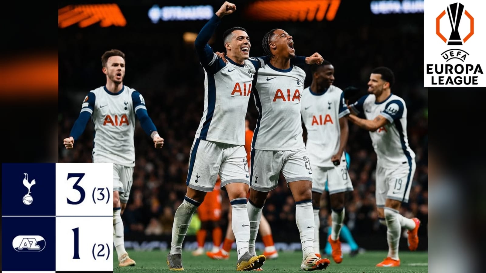 Tottenham 3-1 AZ - Tuan Rumah Lolos Perempat Final Liga Eropa Berkat Dua gol Wilson Odobert